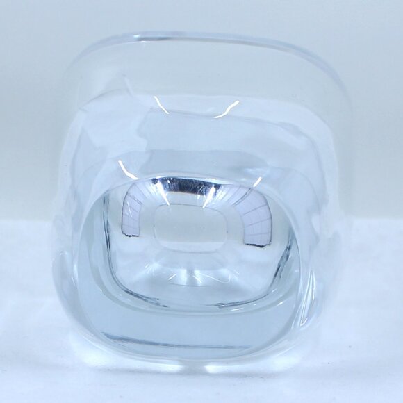 Small Heavy Glass or Crystal Vase with Etched Mushroom - Picture 4 of 12